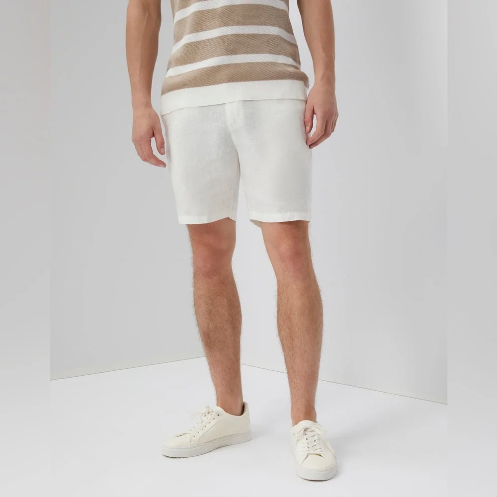 NWT Onia Linen Fixed-Waist Short Size 32